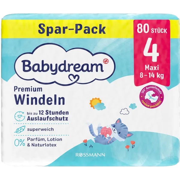 Premium Windel Größe 4 Junior 8-14 kg